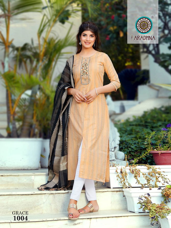 Aradhna Grace 1 New Fancy Ethnic Wear Embroidery Kurti With Dupatta Collection